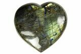 Flashy Polished Labradorite Heart - Madagascar #327251-1
